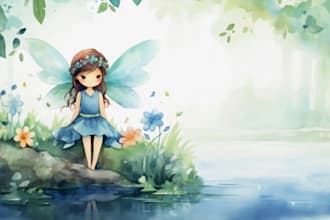 watercolor children storybook illustration