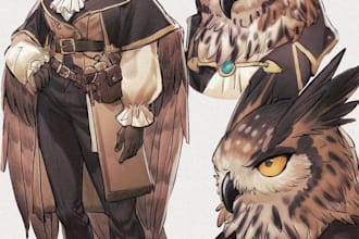 draw dnd character art illustration with animal art