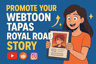 do webtoon promotion, comic, tapas, manga, webcomic and promote royal road
