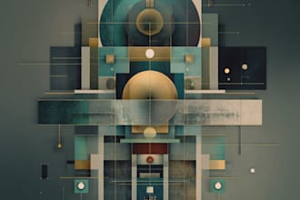create abstract geometric digital art