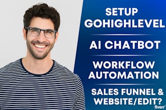 setup gohighlevel ai chatbot workflow automation sales funnel website