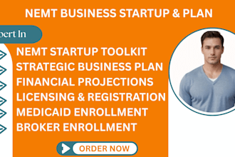 create nemt business plan with financial projections licensing medicaid broker