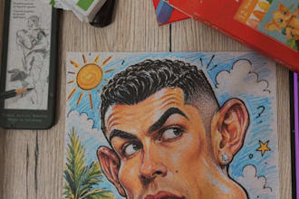 draw a funny caricature portrait