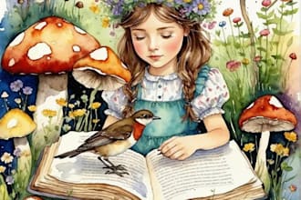 watercolor children storybook illustrations