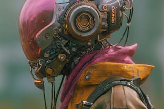 draw a fantasy sci fi character or environment illustration