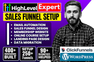 design gohighlevel sales funnel, go highlevel landing page, ghl website expert