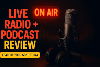 showcase and review your song live on radio and top podcasts