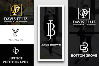 make luxury monogram clothing brand fashion apparel and beauty logo design
