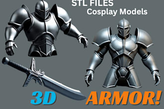 do 3d armor for cosplay, 3d weapon and sword, 3d helmet, pepakura for printing