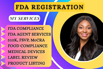 handle fda registration, fsvp, device listing, and US agent services