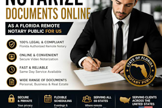 notarize documents online as a florida remote notary public for US and worldwide