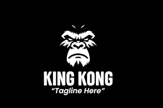 drow king gorilla head mascot logo with unlimited review
