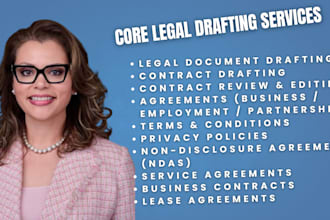 draft legal agreement, legal contract, legal document, legal review