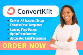 convertkit setup, kit landing page convertkit newsletter, kit email sequence