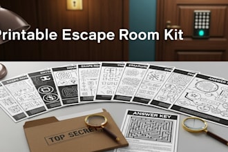 create professional printable escape room kits and logic puzzles