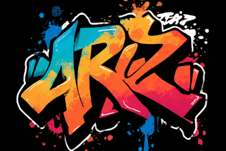 bring your awesome graffiti pop art font logo