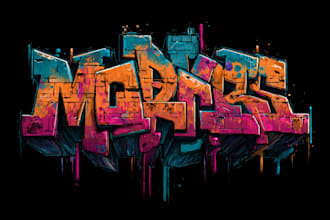 make a awesome graffiti pop art font logo