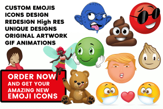 illustrate and animate emojis and icons in vector