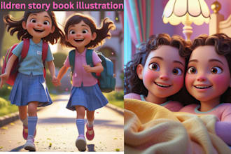 illustrate children story book  book illustration, and kid story book illustrate