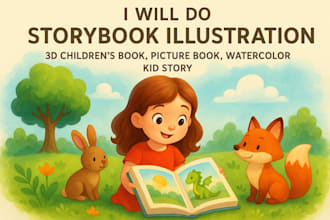 illustrate children story book illustration, kids story book illustration
