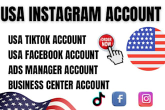 create a USA tiktok, USA facebook or USA instagram account for you