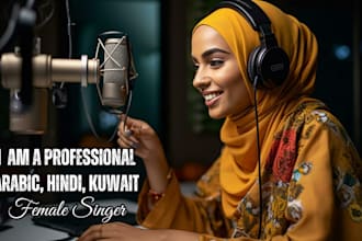 be your professional arabic english hindi female singer songwriter and vocalist