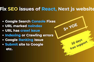 fix SEO issues of react and next js website