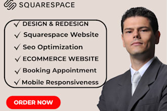 build modern squarespace website design or redesign, squarespace website