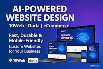 design durable ai website, 10web website, duda website, 10web ecommerce website