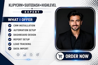 setup klipy CRM suitedash and highlevel crm for b2b smb automaton