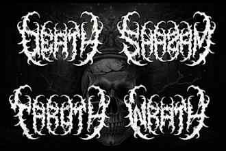 do hand draw a chaotic black metal or death metal logo