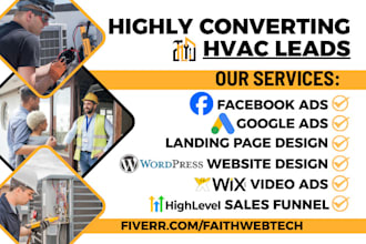 generate highly exclusive construction hvac leads hvac landing page hvac website