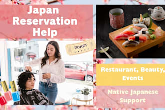 book restaurants, salons, event tickets, or sightseeing experiences in japan
