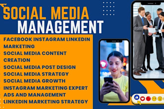 be social media manager design content writing and schedule posts,