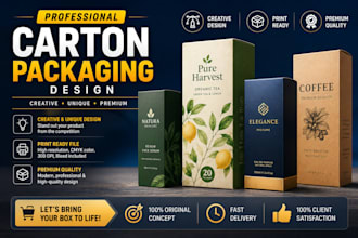 professional carton packaging box and labels design
