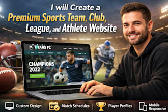 create a premium sports team, club, league, and athlete website
