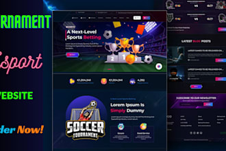 create tournament esport website, esport academy sport website, gaming website