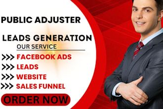 set up leads for public adjusting, bookkeeping lead generation via facebook ads