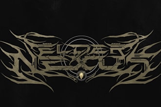 design a technical death metal or progressive metal logo