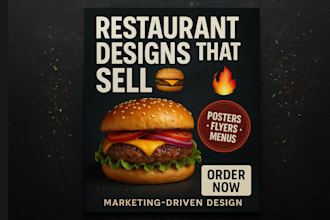 design an attractive food posters, restaurant flyers and menu designs that sell