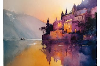 paint original watercolor landscape painting
