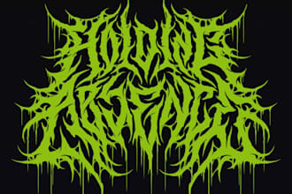 make an deathcore logo with handdrawn fonts