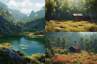 make a realistic landscape or background illustration for you