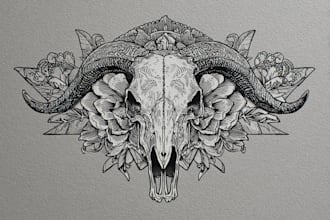 design line art traditional tattoo and tshirt design
