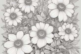 draw botanical illustration of flower illustration, plant