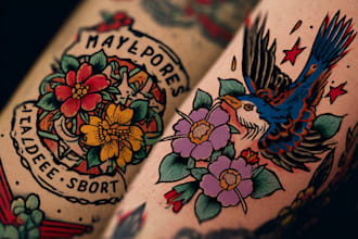 create a traditional or neotraditional custom tattoo design or illustration