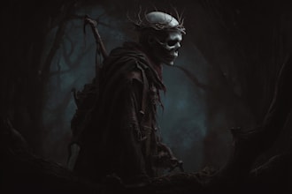 draw detailed dark, brutal, horror,  metal art illustration