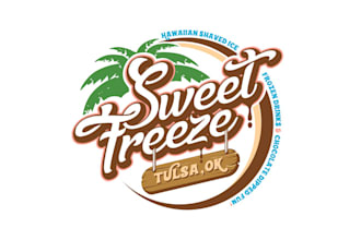design motivation frozen dessert food truck logo