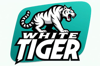 make eye catching white tiger mascot logo for your business