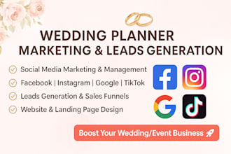 do wedding planner social media marketing, leads generation, ads campaigns